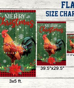 rooster chicken christmas flag tqn741f 6644