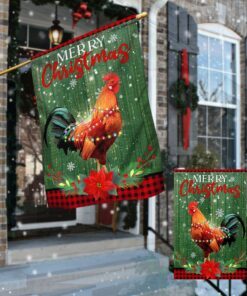 rooster chicken christmas flag tqn741f 7923