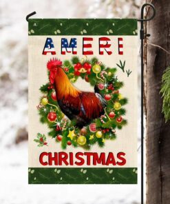 rooster christmas flag mlh2034f 4253