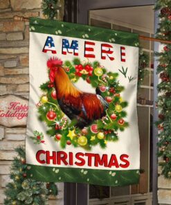 rooster christmas flag mlh2034f 5724