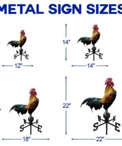 rooster crowing garden metal sign qnv14ms 2541