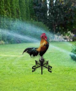 rooster crowing garden metal sign qnv14ms 3606