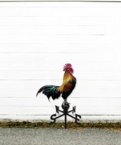 rooster crowing garden metal sign qnv14ms 8004