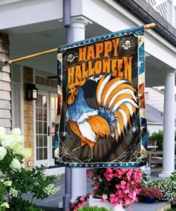 rooster halloween flag 7836
