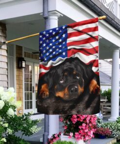 Rottweiler. American Patriot Flag
