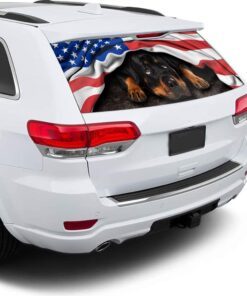 rottweiler. american patriot rear window decal thh2903cd 2526