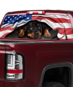 rottweiler. american patriot rear window decal thh2903cd 5018