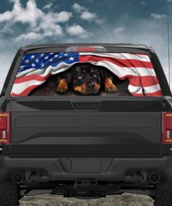 rottweiler. american patriot rear window decal thh2903cd 6115