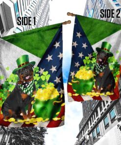 rottweiler happy st. patrick day flag 3867