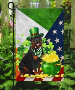 rottweiler happy st. patrick day flag 6500