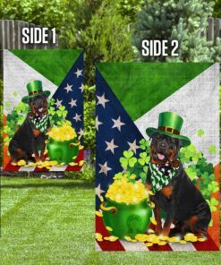 rottweiler happy st. patrick day flag 6874