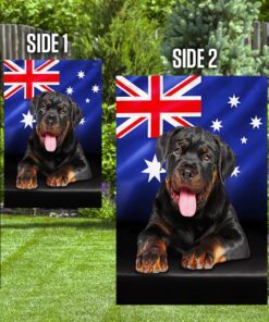 rottweiler dog on australian flag qnn576fv2 3662