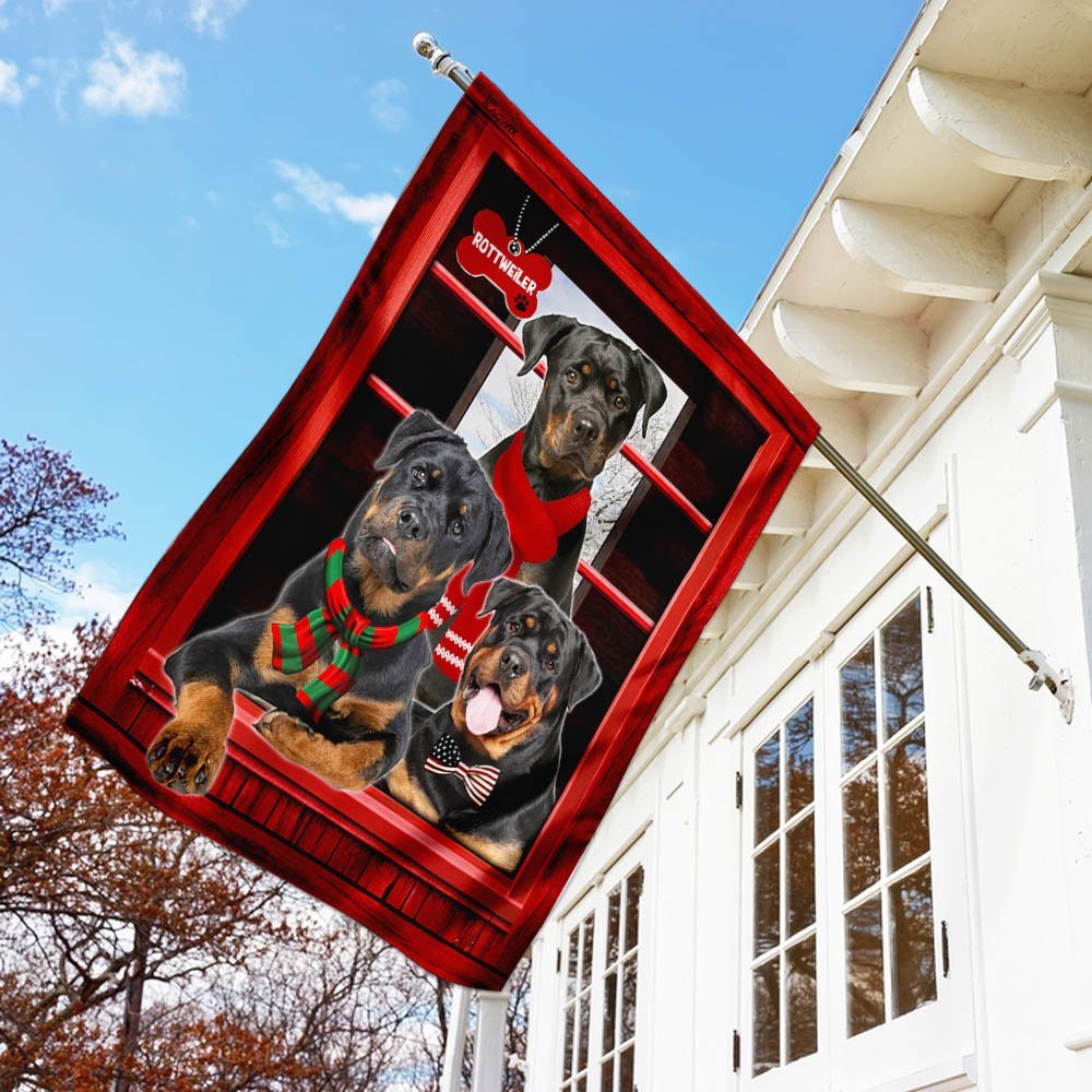 Rottweiler Flag Flagwix™ Rottweiler Dogs At The Door Flag - Image 3