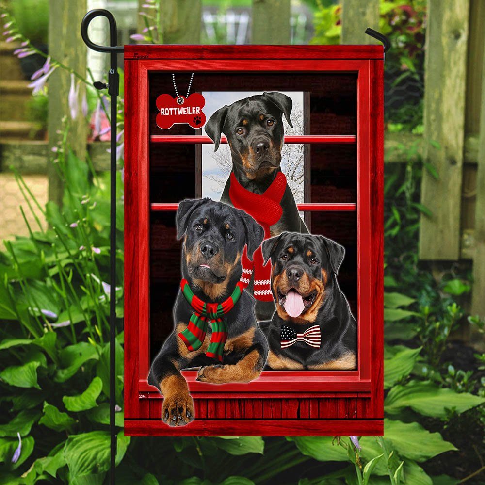 Rottweiler Flag Flagwix™ Rottweiler Dogs At The Door Flag - Image 7