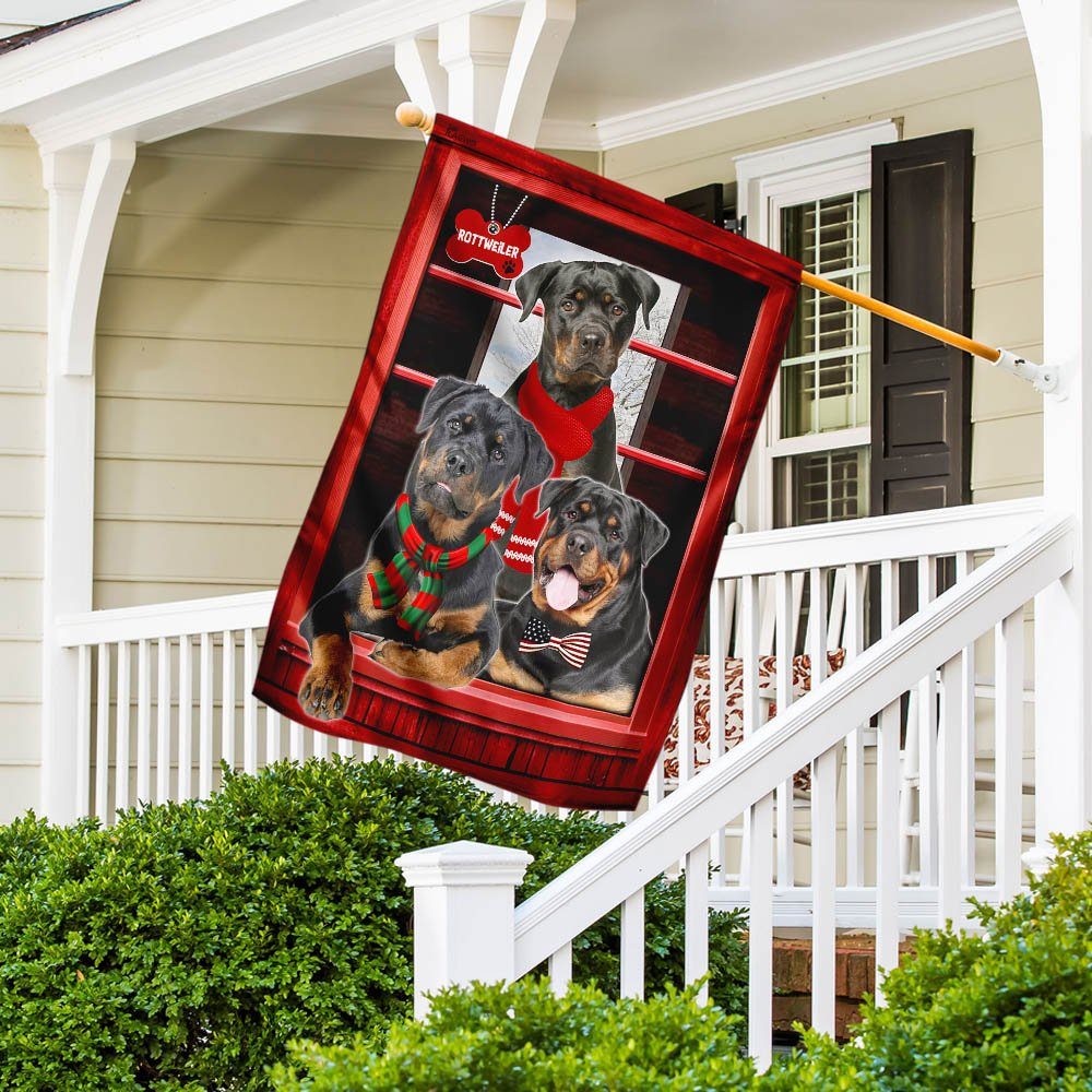 Rottweiler Flag Flagwix™ Rottweiler Dogs At The Door Flag - Image 5