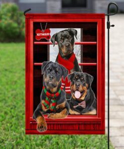 rottweiler flag flagwix™ rottweiler dogs at the door flag 7994