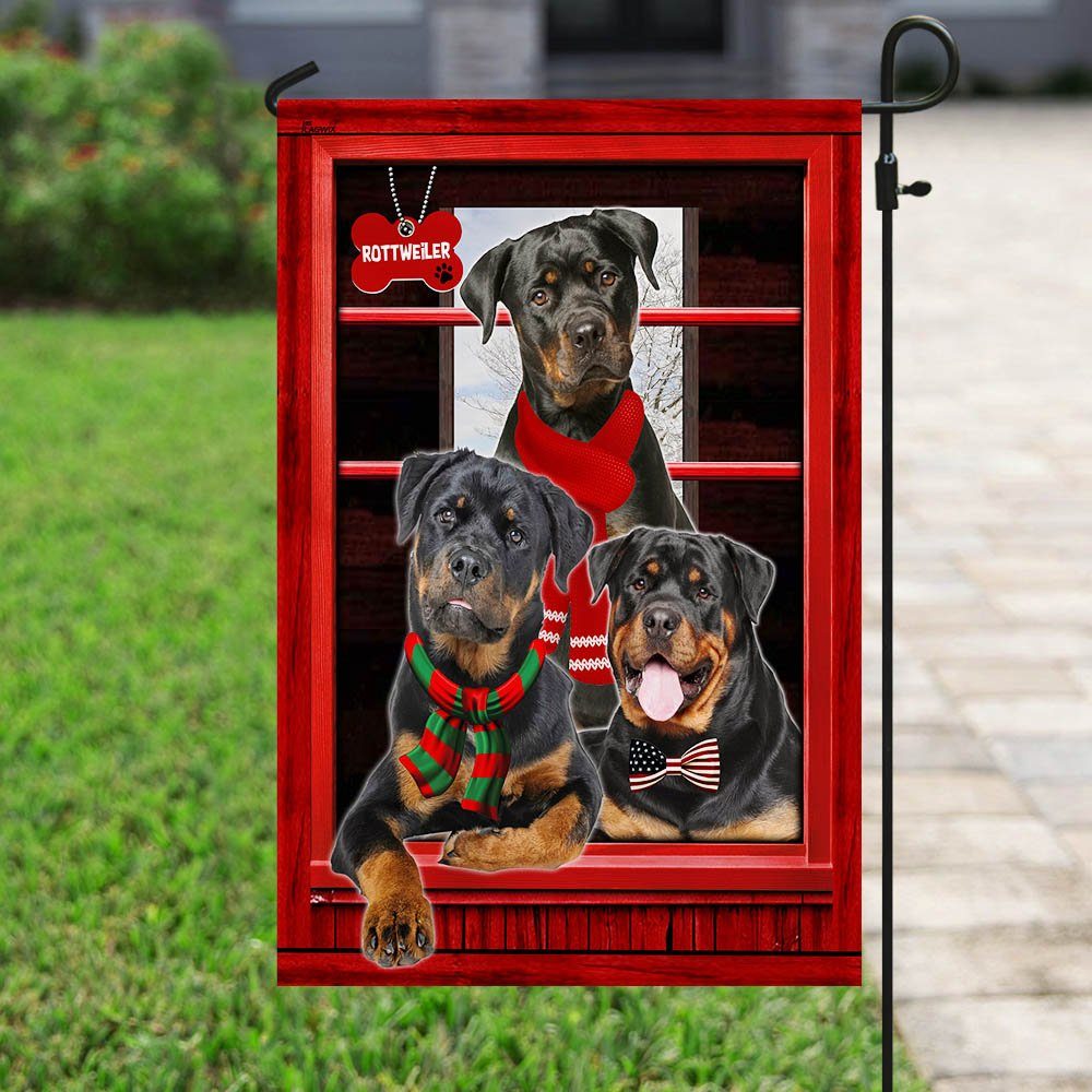 Rottweiler Flag Flagwix™ Rottweiler Dogs At The Door Flag - Image 6