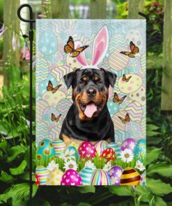 rottweiler happy easter flag 6757