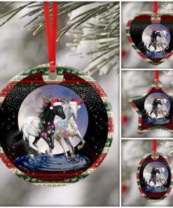 running horses christmas ceramic ornament 2859
