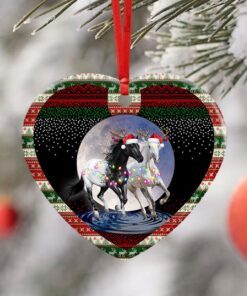 running horses christmas ceramic ornament 3388