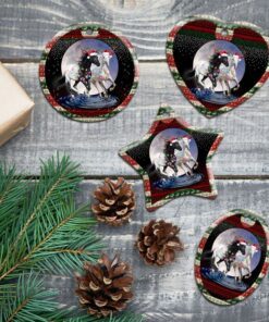running horses christmas ceramic ornament 5023