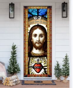 Sacred Heart Of Jesus. Christian Door Cover