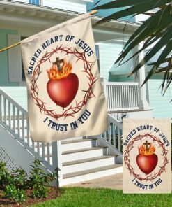 sacred heart of jesus i trust in you catholic flag tqn1334f 3796