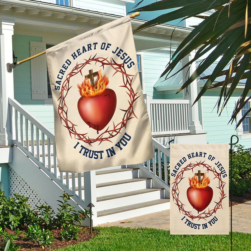 Sacred Heart Of Jesus I Trust In You Catholic Flag TQN1334F - Image 4