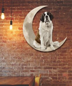 Saint Bernard Dog And Moon Hanging Metal Sign QNK879MSv38