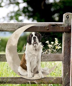 saint bernard dog and moon hanging metal sign qnk879msv38 7701
