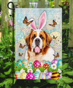 saint bernard dog happy easter flag 4837