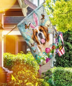 saint bernard dog happy easter flag 4911