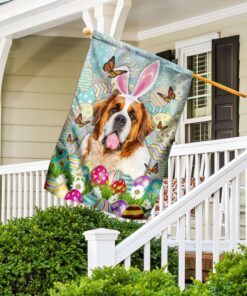 saint bernard dog happy easter flag 5862