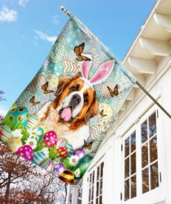 saint bernard dog happy easter flag 6198
