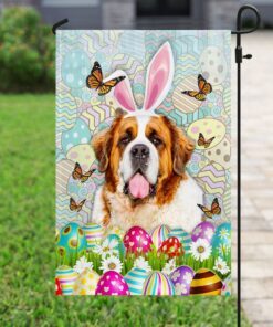 saint bernard dog happy easter flag 7346