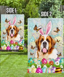 saint bernard dog happy easter flag 8984
