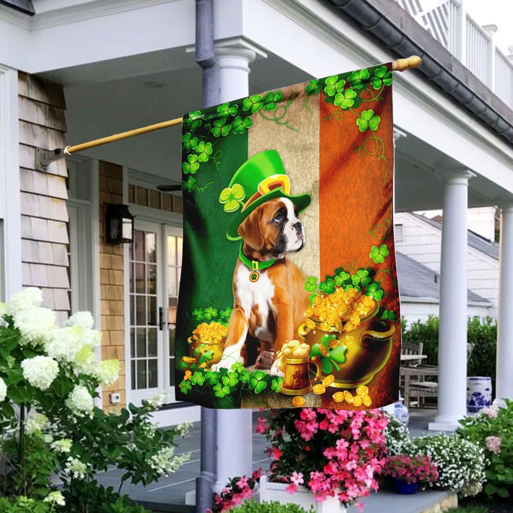 Saint Patrick's Day Boxer Irish Flag