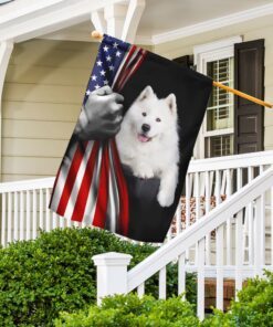 samoyed dog lover american us flag 4640