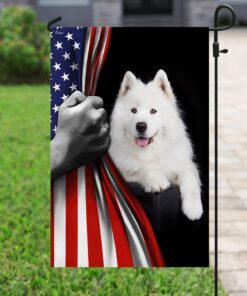 samoyed dog lover american us flag 5303