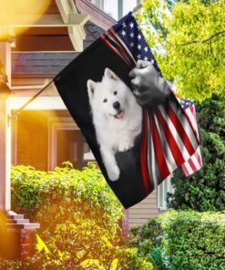samoyed dog lover american us flag 7302