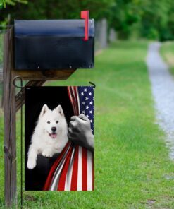 samoyed dog lover american us flag 7459