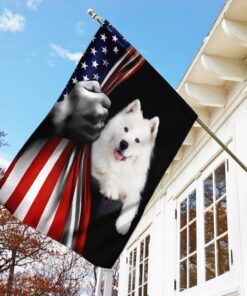 samoyed dog lover american us flag 7806