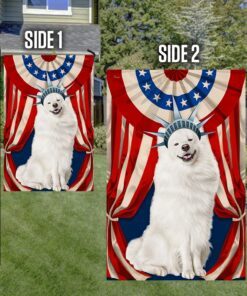 samoyed flag happy independence day for 4th of july bnn118fv6 4108