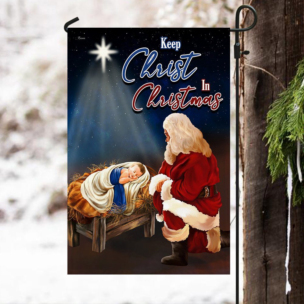 Santa And Jesus Flag, Keep Christ In Christmas QNV01F - Image 6