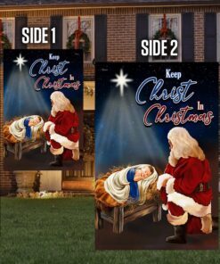 santa and jesus flag, keep christ in christmas qnv01f 5957