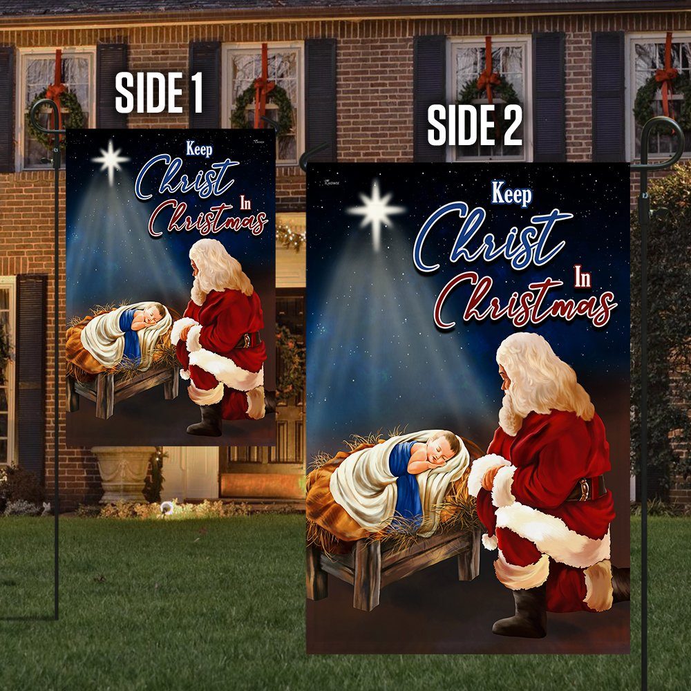 Santa And Jesus Flag, Keep Christ In Christmas QNV01F - Image 5