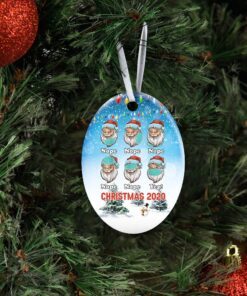 santa christmas 2020 ceramic ornament 6600