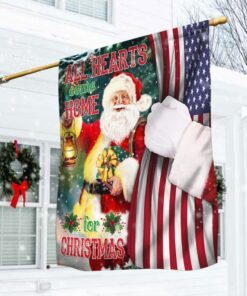 Santa Claus All Hearts Come Home For Christmas Flag MBH201F