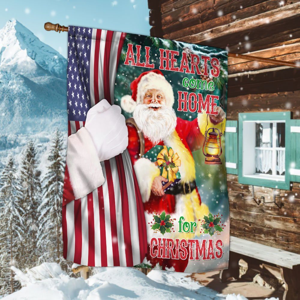 Santa Claus All Hearts Come Home For Christmas Flag MBH201F - Image 2