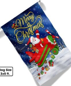 santa claus chrismas flag santa in plane lnt593f 1675